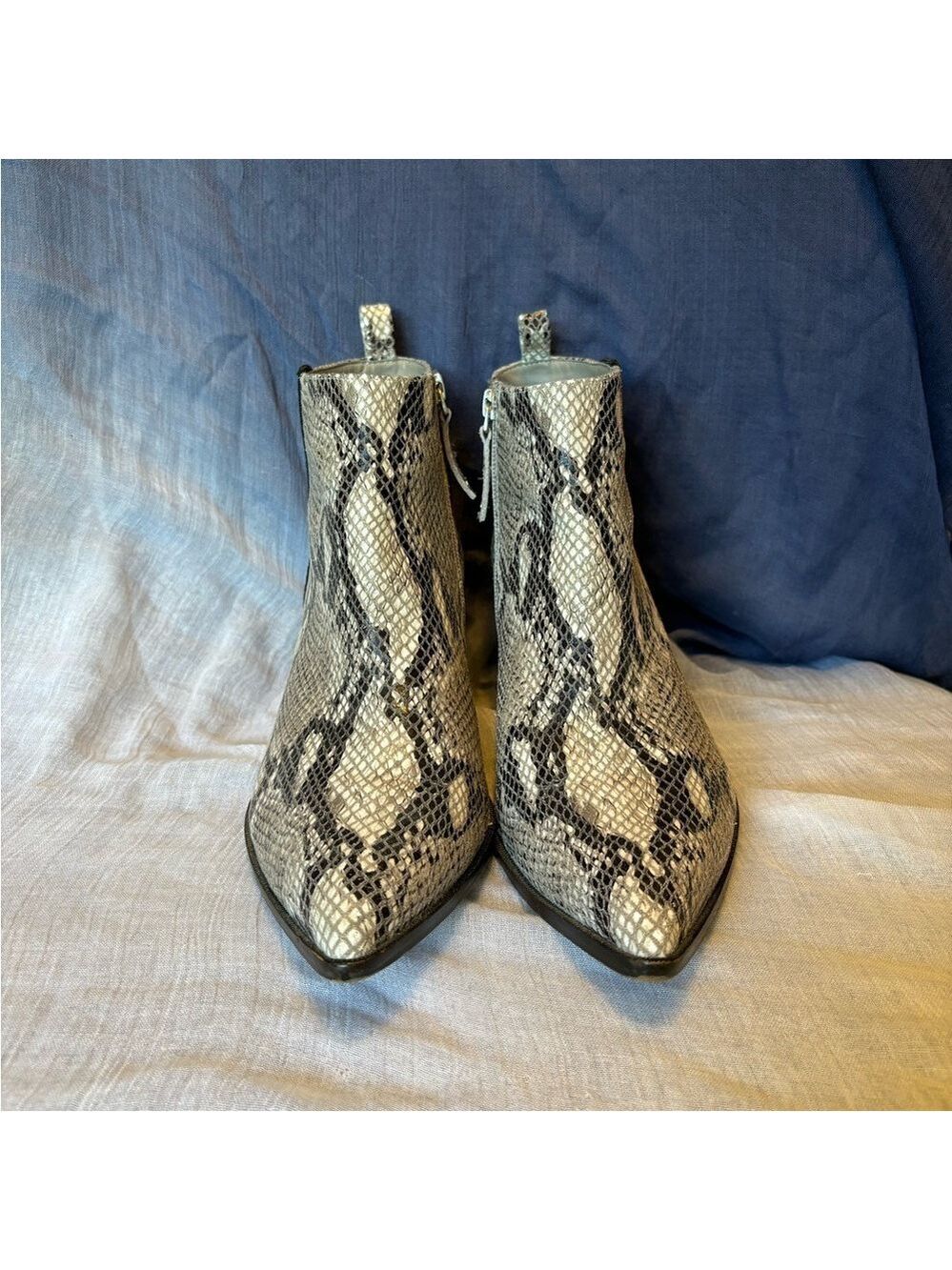Snakeskin Booties - EUC - Size 8.5